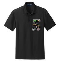 Fifth 5yr 5th Birthday 5 Years Old Birthday Decoration Dry Zone Grid Polo