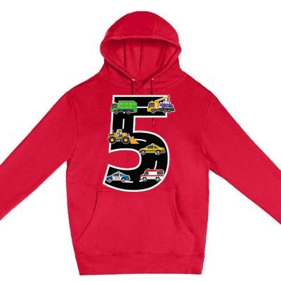 Fifth 5yr 5th Birthday 5 Years Old Birthday Decoration Premium Pullover Hoodie