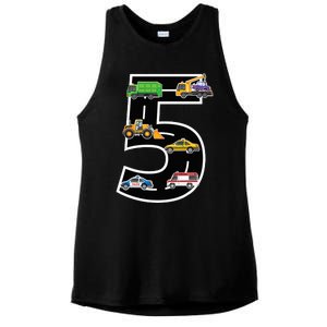 Fifth 5yr 5th Birthday Boy 5 Years Old Birthday Decoration Ladies PosiCharge Tri-Blend Wicking Tank