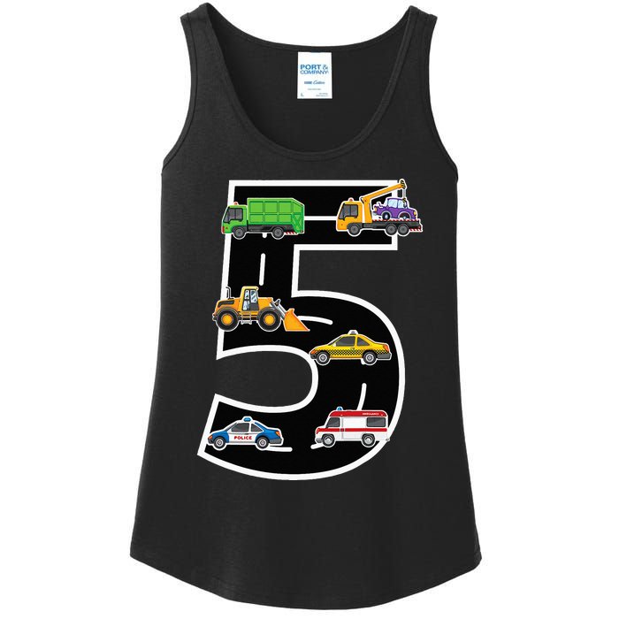 Fifth 5yr 5th Birthday Boy 5 Years Old Birthday Decoration Ladies Essential Tank