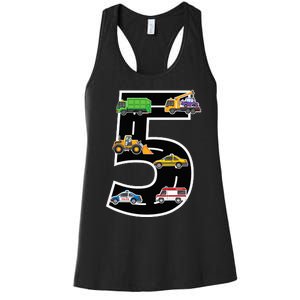 Fifth 5yr 5th Birthday Boy 5 Years Old Birthday Decoration Women's Racerback Tank