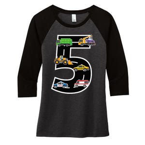 Fifth 5yr 5th Birthday Boy 5 Years Old Birthday Decoration Women's Tri-Blend 3/4-Sleeve Raglan Shirt