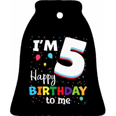 Five 5yr 5th Birthday Happy Birthday 5 Years Old Ceramic Bell Ornament