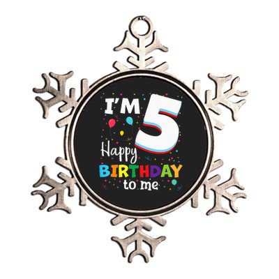 Five 5yr 5th Birthday Happy Birthday 5 Years Old Metallic Star Ornament