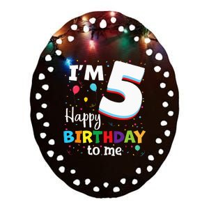 Five 5yr 5th Birthday Happy Birthday 5 Years Old Ceramic Oval Ornament