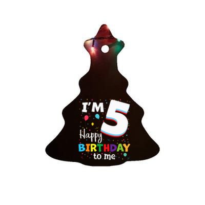 Five 5yr 5th Birthday Happy Birthday 5 Years Old Ceramic Tree Ornament