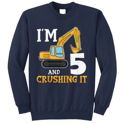 Five 5yr 5th Birthday Digger Construction 5 Years Old Sweatshirt