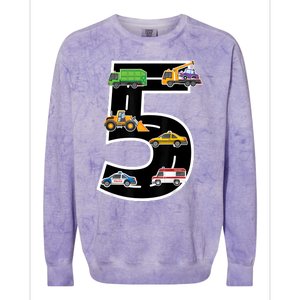 Fifth 5yr 5th Birthday Boy 5 Years Old Birthday Decoration Colorblast Crewneck Sweatshirt