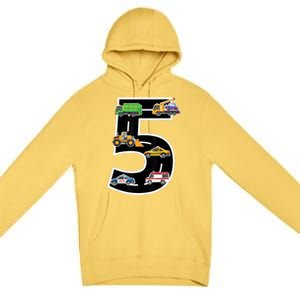 Fifth 5yr 5th Birthday Boy 5 Years Old Birthday Decoration Premium Pullover Hoodie