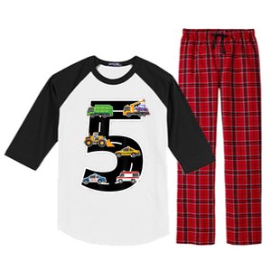 Fifth 5yr 5th Birthday Boy 5 Years Old Birthday Decoration Raglan Sleeve Pajama Set