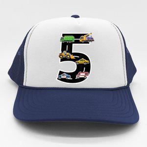 Fifth 5yr 5th Birthday Boy 5 Years Old Birthday Decoration Trucker Hat