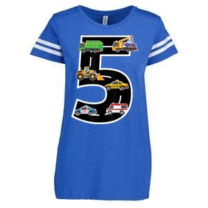 Fifth 5yr 5th Birthday Boy 5 Years Old Birthday Decoration Enza Ladies Jersey Football T-Shirt