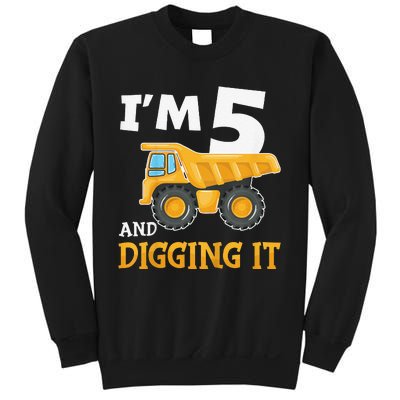 Five 5yr 5th Birthday Construction 5 Years Old Sweatshirt