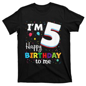 Five 5yr 5th Birthday Happy Birthdays 5 Years Old T-Shirt