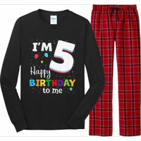 Five 5yr 5th Birthday Happy Birthdays 5 Years Old Long Sleeve Pajama Set