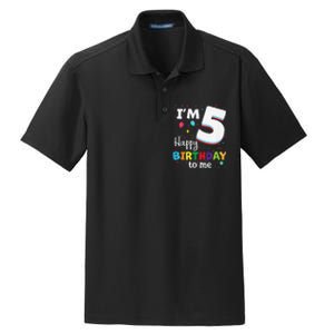 Five 5yr 5th Birthday Happy Birthdays 5 Years Old Dry Zone Grid Polo