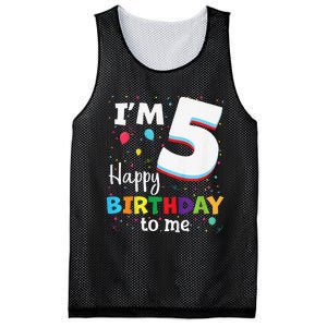 Five 5yr 5th Birthday Happy Birthdays 5 Years Old Mesh Reversible Basketball Jersey Tank