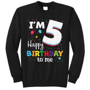 Five 5yr 5th Birthday Happy Birthdays 5 Years Old Tall Sweatshirt