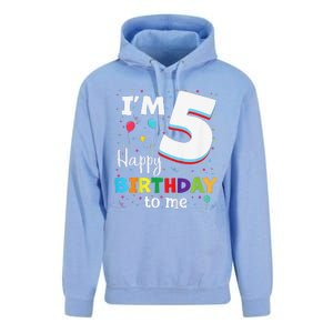 Five 5yr 5th Birthday Happy Birthdays 5 Years Old Unisex Surf Hoodie