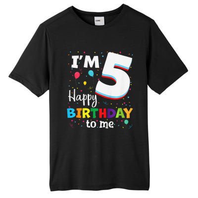 Five 5yr 5th Birthday Happy Birthday 5 Years Old Tall Fusion ChromaSoft Performance T-Shirt