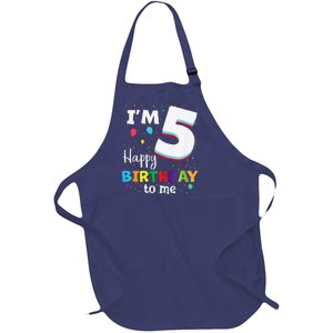 Five 5yr 5th Birthday Happy Birthday 5 Years Old Full-Length Apron With Pockets