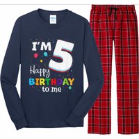 Five 5yr 5th Birthday Happy Birthday 5 Years Old Long Sleeve Pajama Set