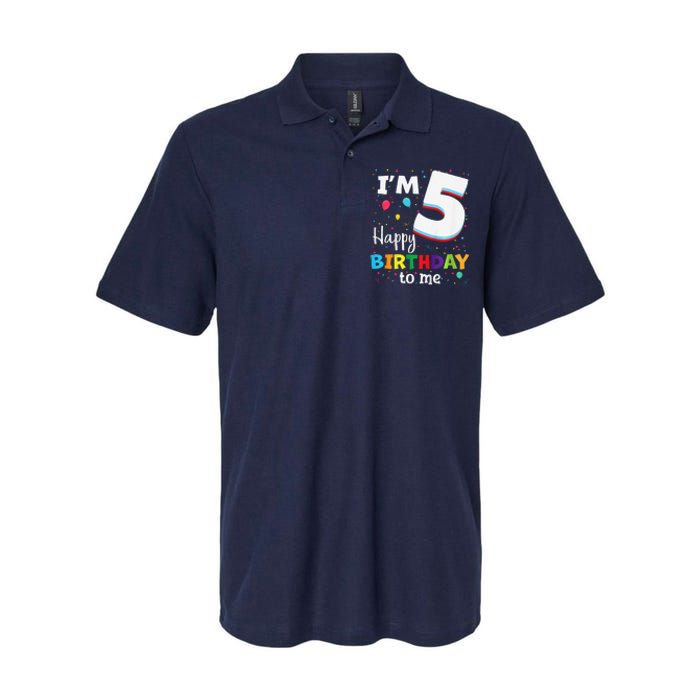 Five 5yr 5th Birthday Happy Birthday 5 Years Old Softstyle Adult Sport Polo