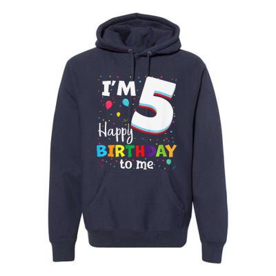 Five 5yr 5th Birthday Happy Birthday 5 Years Old Premium Hoodie