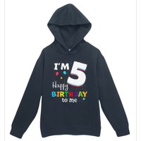 Five 5yr 5th Birthday Happy Birthday 5 Years Old Urban Pullover Hoodie