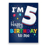 Five 5yr 5th Birthday Happy Birthday 5 Years Old Poster