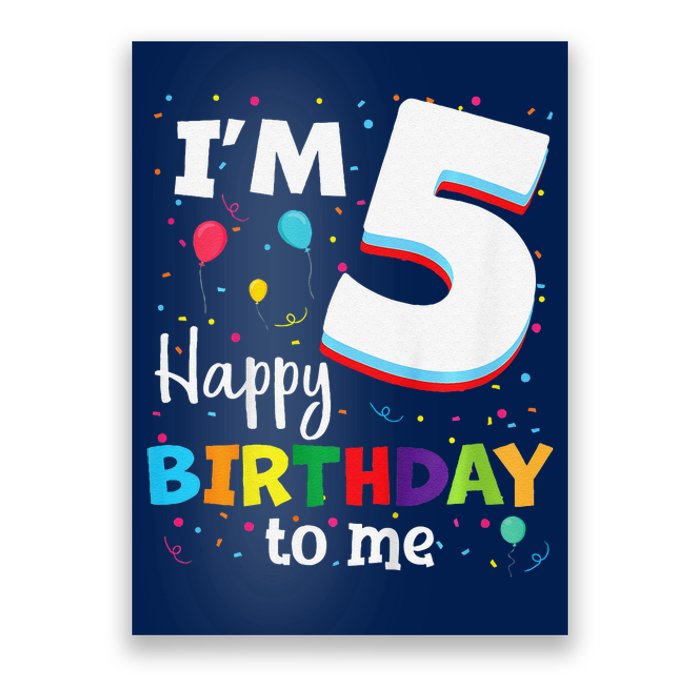 Five 5yr 5th Birthday Happy Birthday 5 Years Old Poster