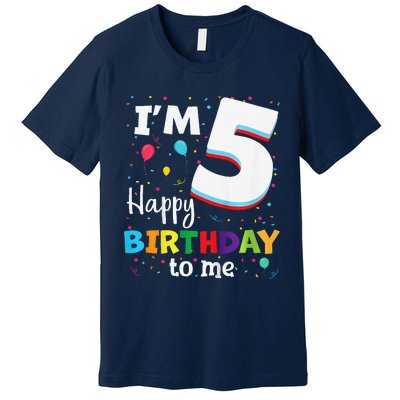 Five 5yr 5th Birthday Happy Birthday 5 Years Old Premium T-Shirt