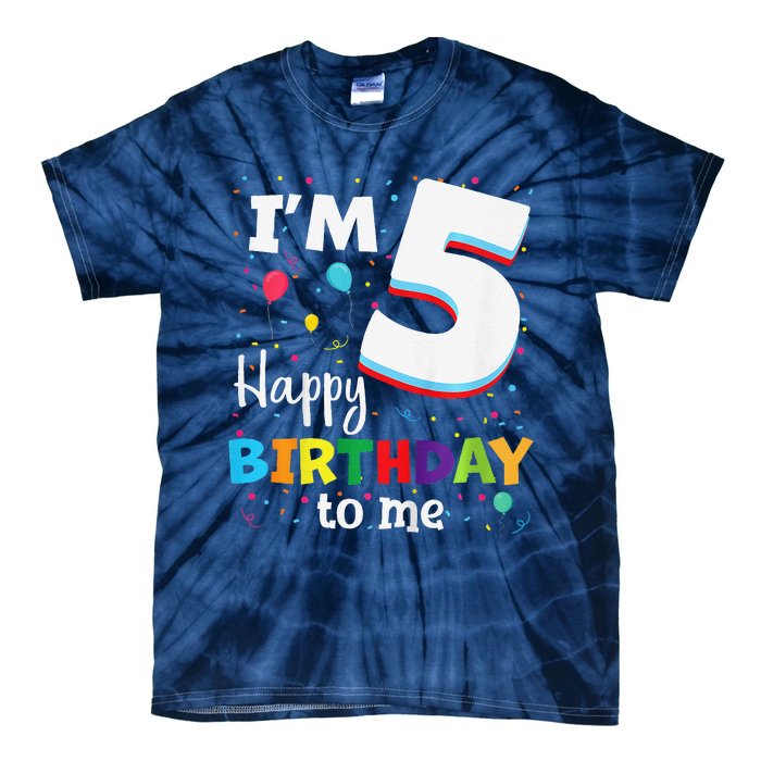 Five 5yr 5th Birthday Happy Birthday 5 Years Old Tie-Dye T-Shirt