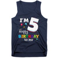 Five 5yr 5th Birthday Happy Birthday 5 Years Old Tank Top