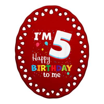 Five 5yr 5th Birthday Happy Birthday 5 Years Old Ceramic Oval Ornament