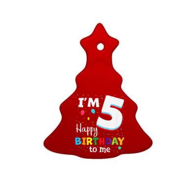 Five 5yr 5th Birthday Happy Birthday 5 Years Old Ceramic Tree Ornament