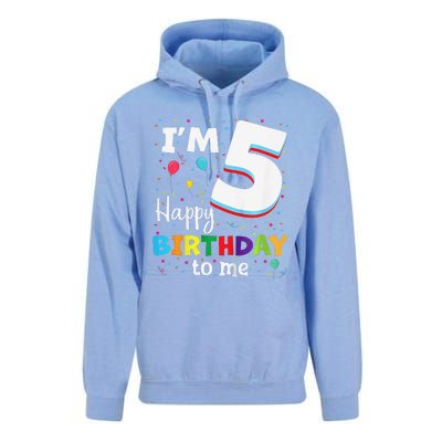 Five 5yr 5th Birthday Happy Birthday 5 Years Old Unisex Surf Hoodie