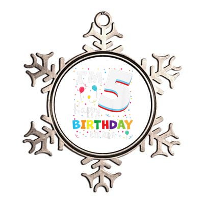 Five 5yr 5th Birthday Happy Birthday 5 Years Old Metallic Star Ornament