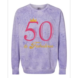 Funny 50th Birthday 50 & Fabulous Colorblast Crewneck Sweatshirt