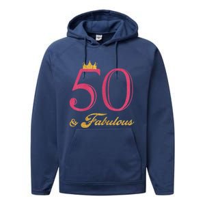 Funny 50th Birthday 50 & Fabulous Performance Fleece Hoodie