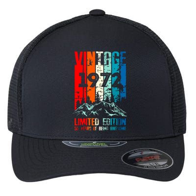 Funny 50th Birthday Gift Men Vintage 1972 Flexfit Unipanel Trucker Cap