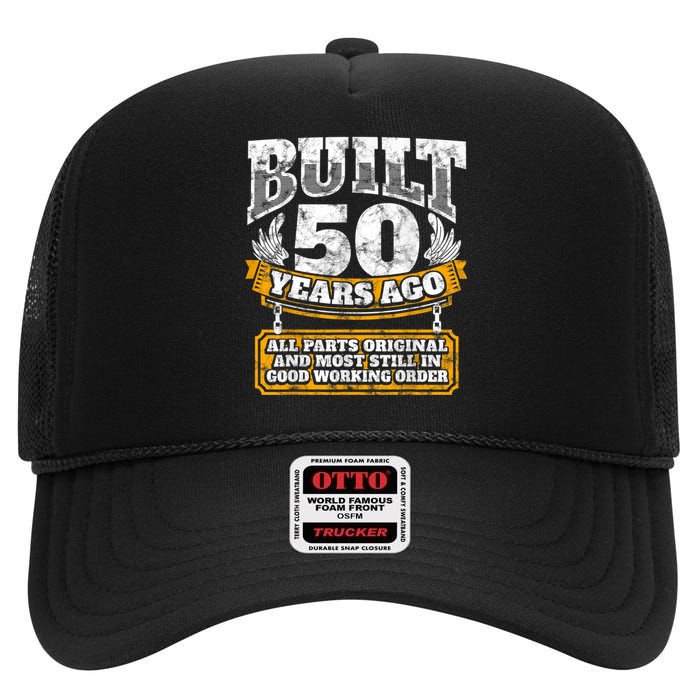 Funny 50th Birthday Shirt B-Day Gift Saying Age 50 Year Joke High Crown Mesh Back Trucker Hat