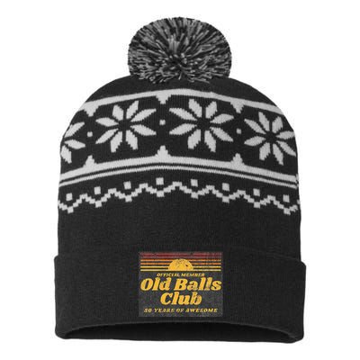 Funny 50th Birthday Old Balls Club 50 Years of Awesome USA-Made Snowflake Beanie