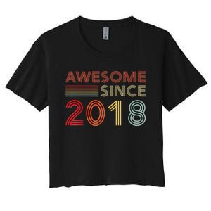 Five 5yr BDay Son Boy Funny 2018 5th 5 Year Old Birthday Women's Crop Top Tee