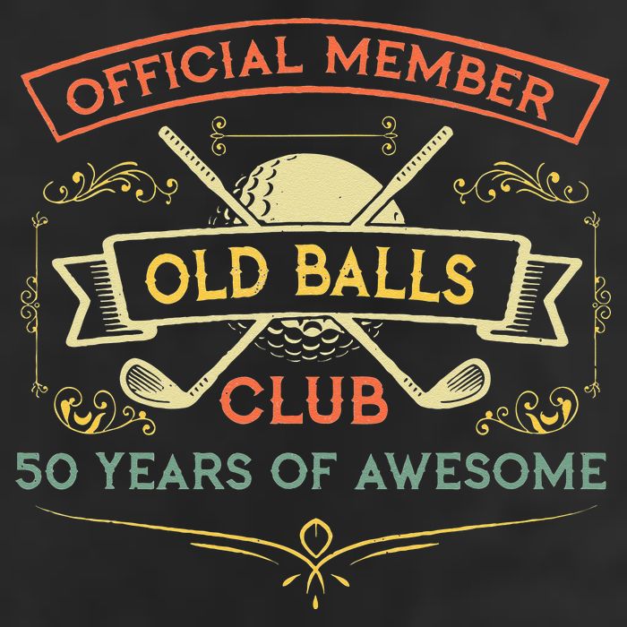 Funny 50th Birthday Old Balls Club 50 Year Old Golfer 7 Panel Mesh Trucker Snapback Hat