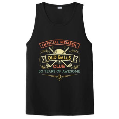 Funny 50th Birthday Old Balls Club 50 Year Old Golfer PosiCharge Competitor Tank