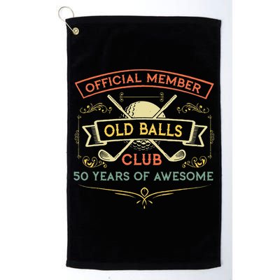 Funny 50th Birthday Old Balls Club 50 Year Old Golfer Golf Towel