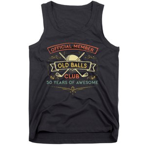 Funny 50th Birthday Old Balls Club 50 Year Old Golfer Tank Top