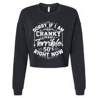 Funny 50th Birthday Slogan Cropped Pullover Crew