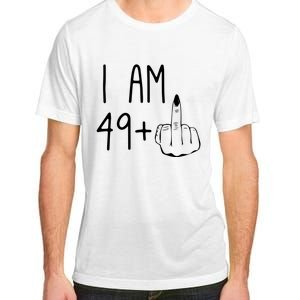 Funny 50th Birthday Women Girl: I Am 49 Plus 1 Middle Finger Adult ChromaSoft Performance T-Shirt